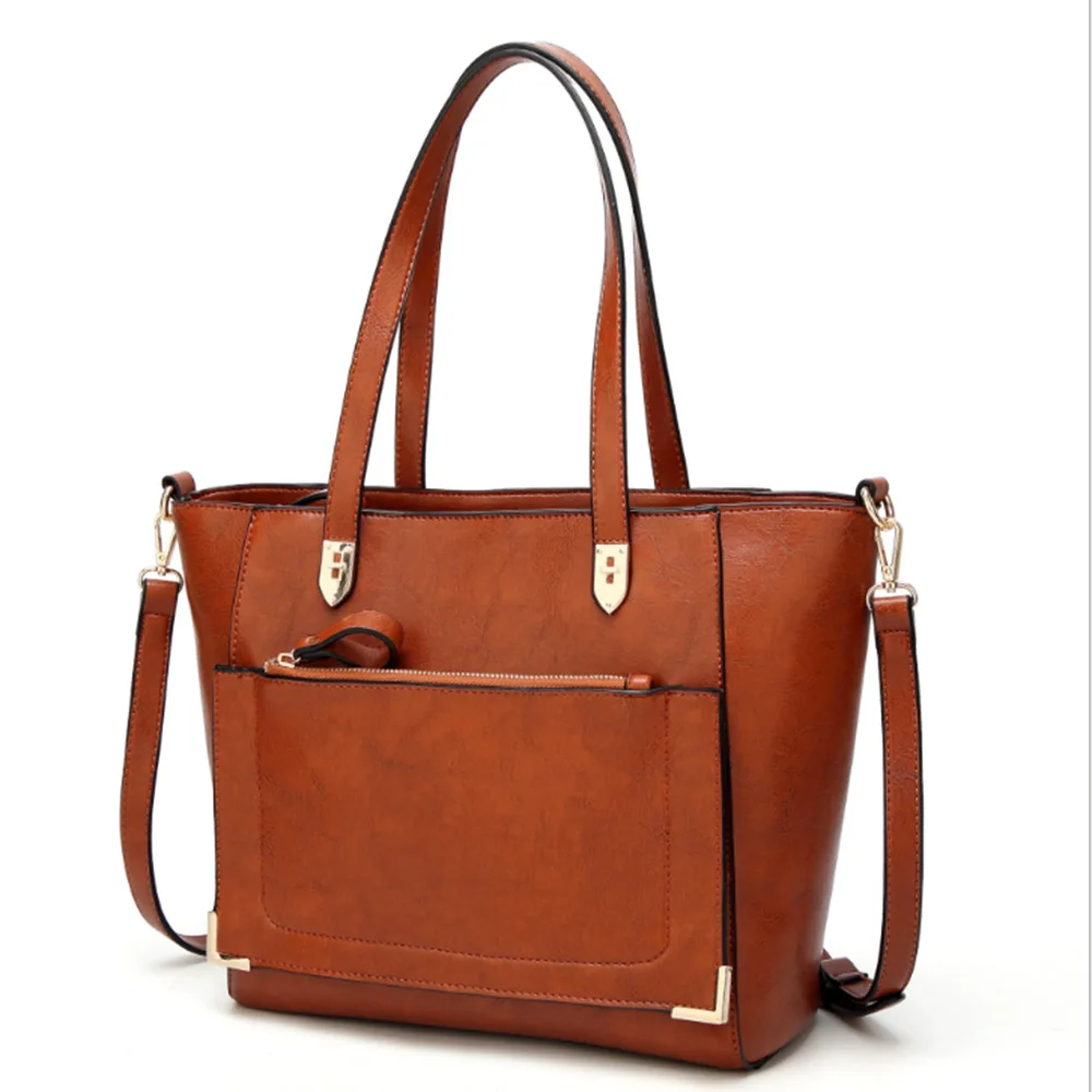 Manufacturer classic brown vegan leather bags ladies crossbody women quality handbags for girls women ladies