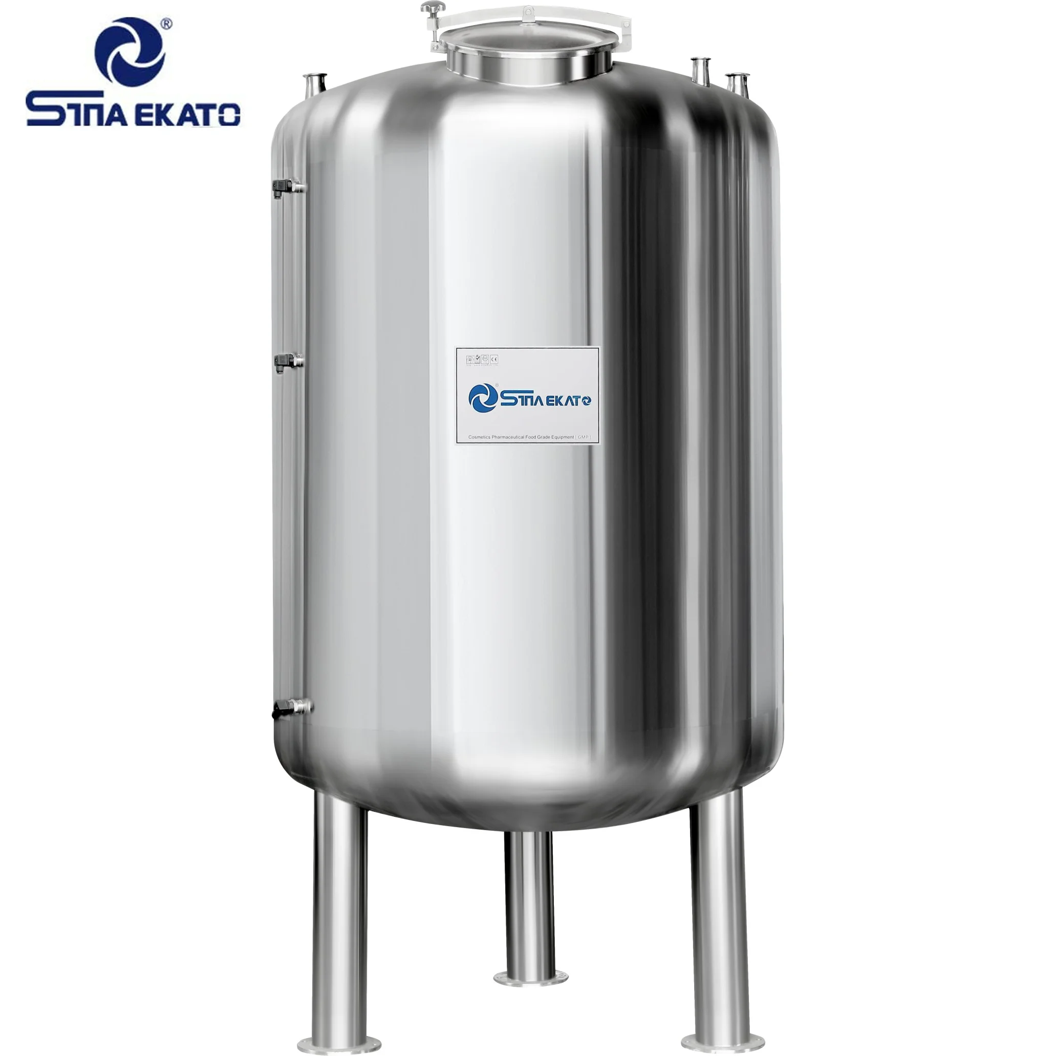 500L Stainless Steel Half Open Cover Storage Tank Movable Material Holding Tank SUS Tank for Cosmetics Pharmaceuticals Foods