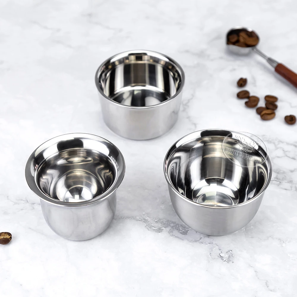 50/80ml Mini Double Walled Espresso Glass Shot Cups Stainless Steel Coffee Mug Insulated Tea Tasting Soy Sauce Milk Cup