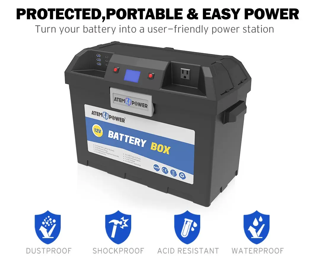 
Smart Battery box with for AGM battery LiFePO4 battery 