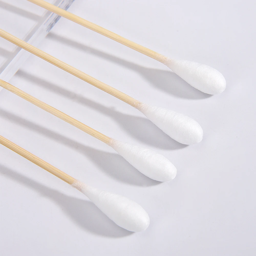 Hot Selling OEM Double-Headed Natural Eco Friendly Bamboo Makeup Cotton Buds Wooden Ear Cleaning Cotton Swab