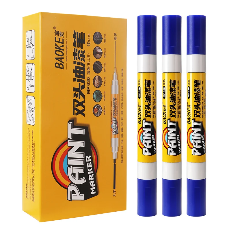 Dual tip paint marker pen craftwork fine line thick line 8 colors paint marker