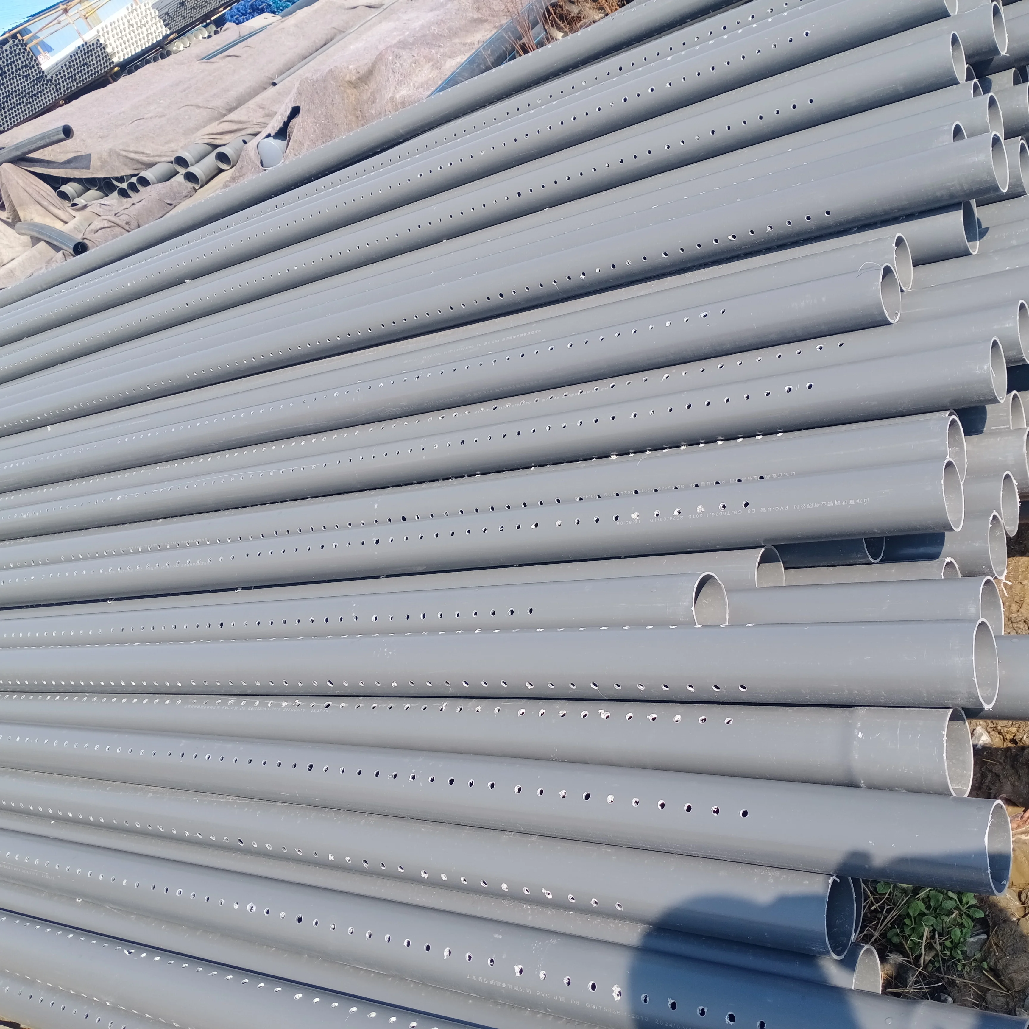60mm 63mm Flexible PVC Perforated Pipe Durable Drainage Pipe for Water & Irrigation Custom Moulded UPVC or PVC 200mm Length