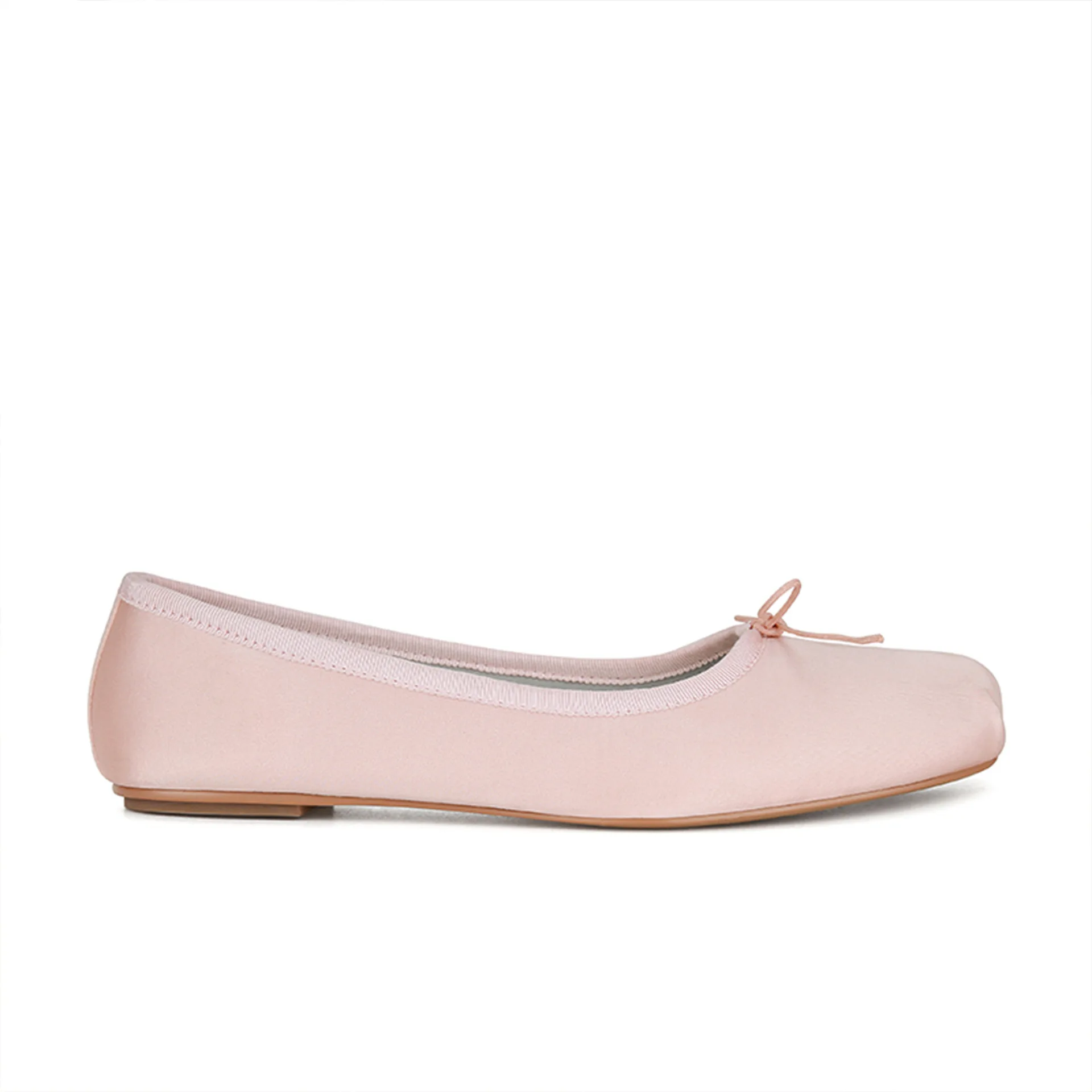 Square head French dancing shoes bow shallow mouth ballet shoes girls fiber single summer Eva Flats Low Top