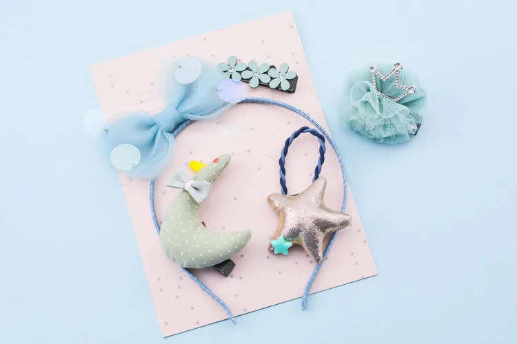 New cute children star-shaped hairpin headwear,diy handmade baby girls kids glitter sequin hair clip