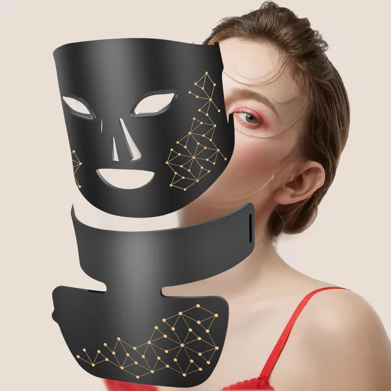 Red Infrared Light Photon Therapy LED Facial Mask Soft Flexible Silicone Led Face and Neck Mask