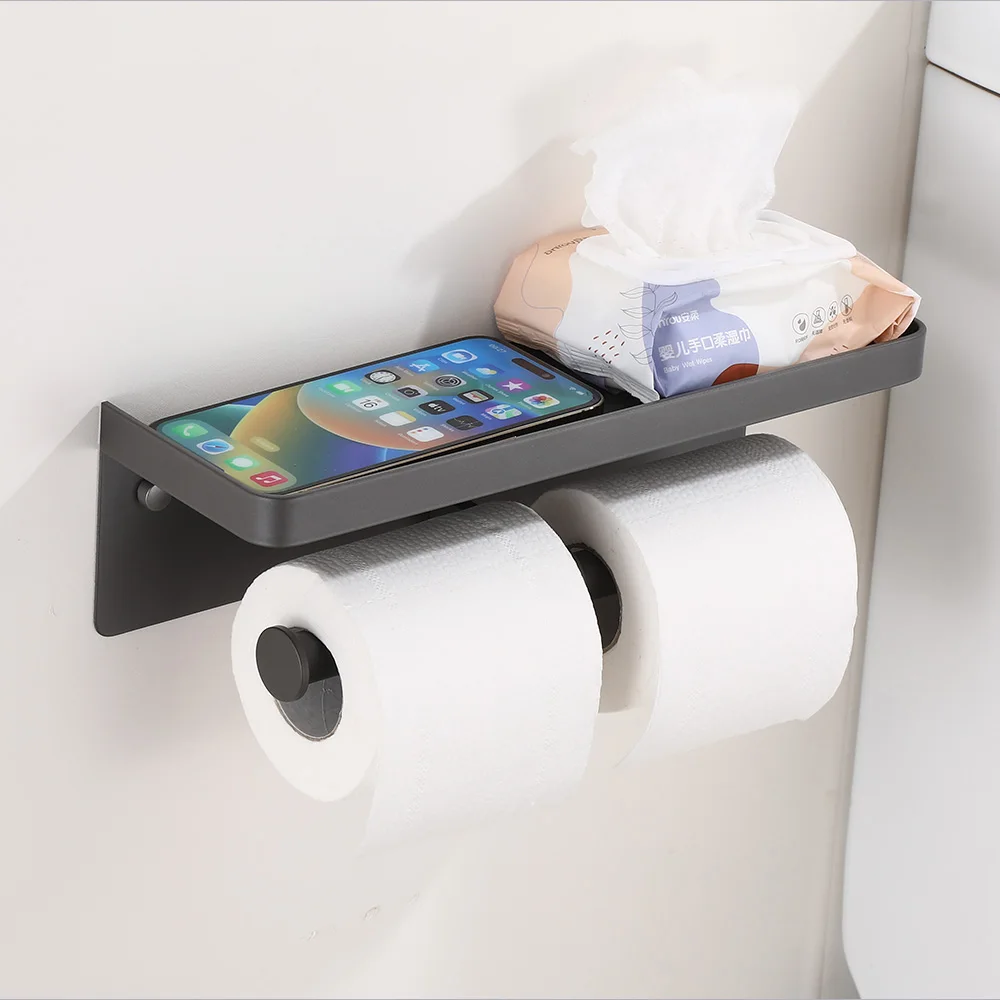 Self Adhesive Toilet Paper Holder Toilet Roll Holder Toilet Paper Holder with Shelf