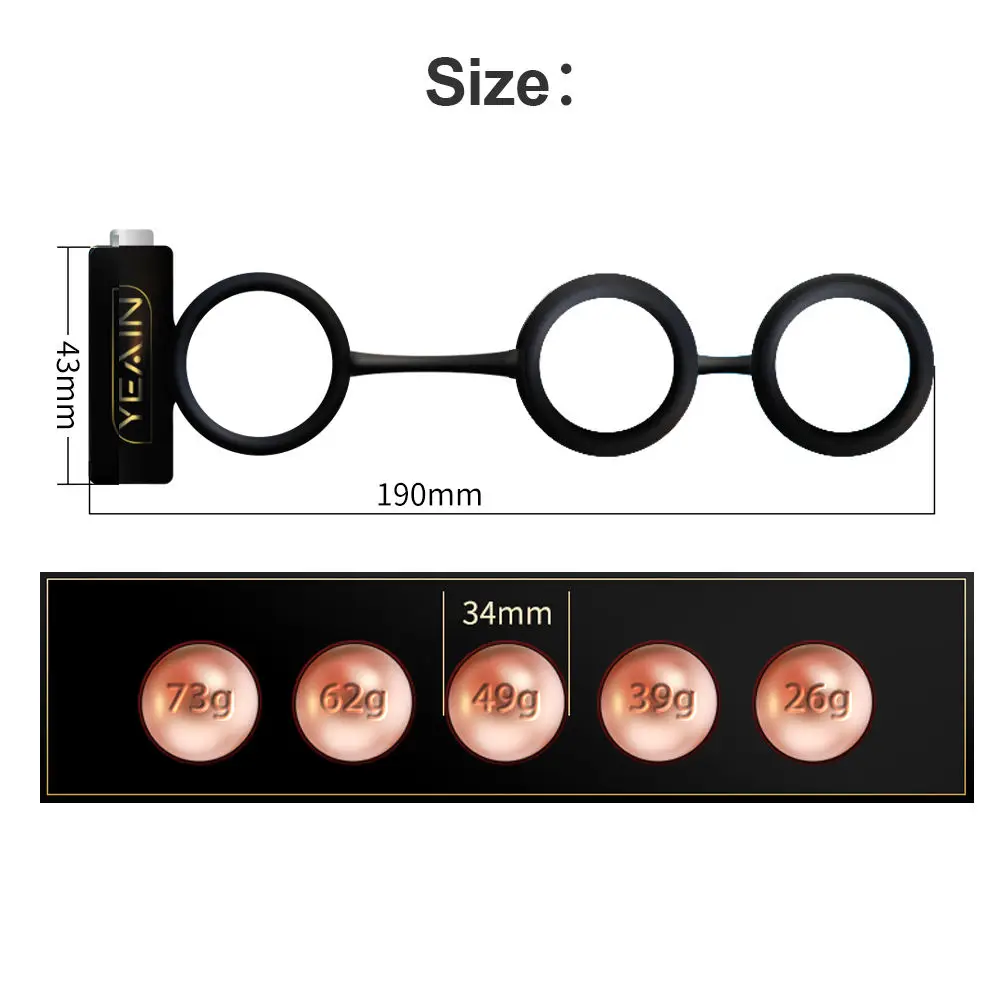 The New Male Training Penis Dumbbell Levator Anus Delay Ejaculation Silicone Metal Penis Erection Ring