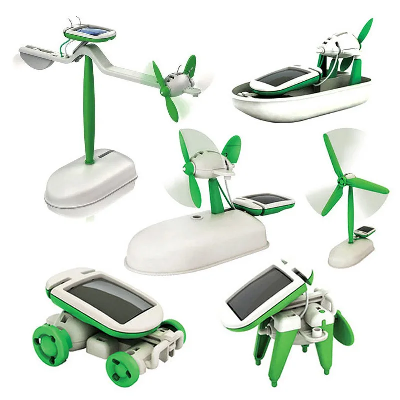 New 6 in 1 Diy Educational Assemble Solar Kit Toy Wholesale STEM Toy School Science Kit for kids