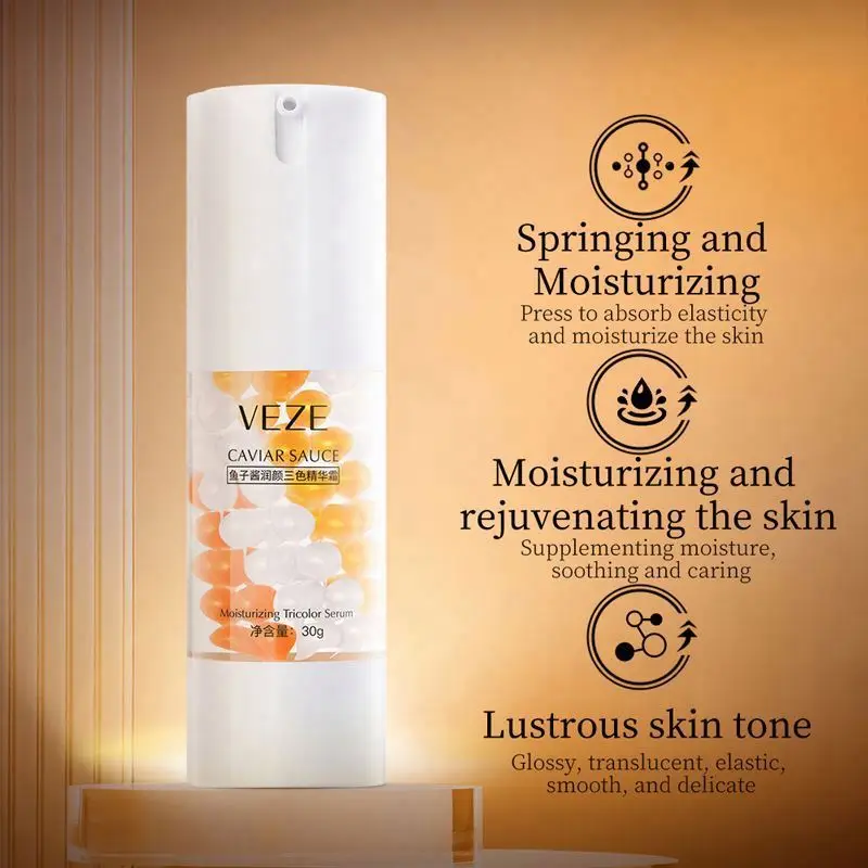 OEM VENZEN caviar moisturizing improving dry skin nourishing three color essence facial cream