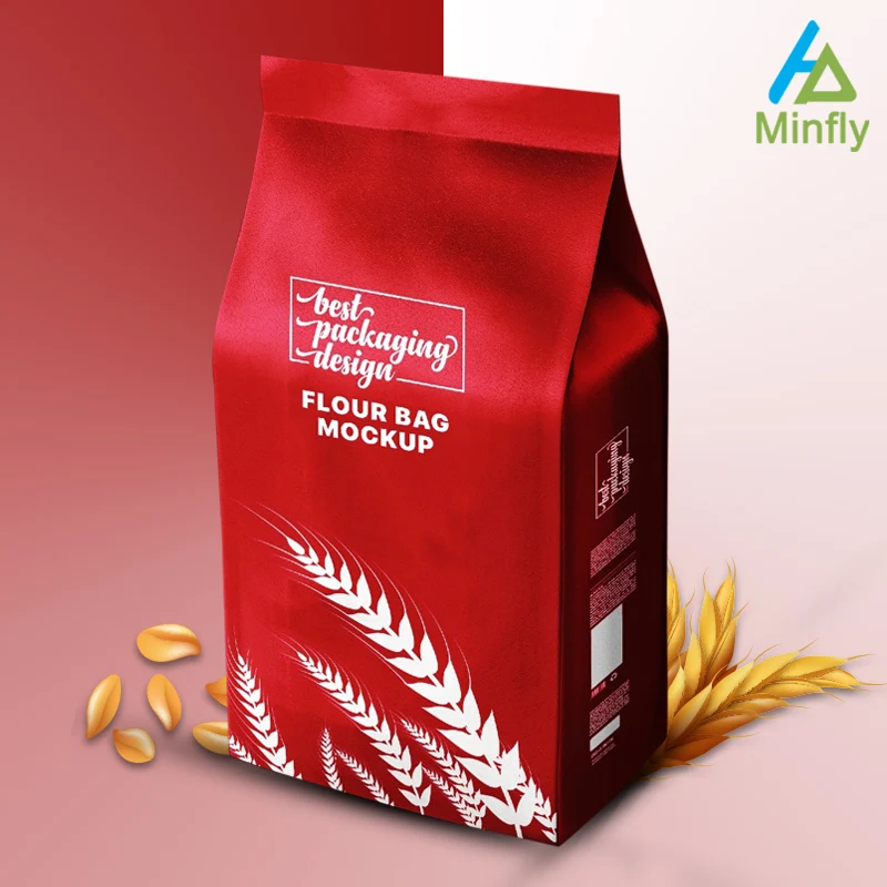 Minfly Digital Printing Custom Plastic Self Seal Cocoa Bean 8 Side Gusset  Flat Bottom Coffee Bag with Zipper Pouch