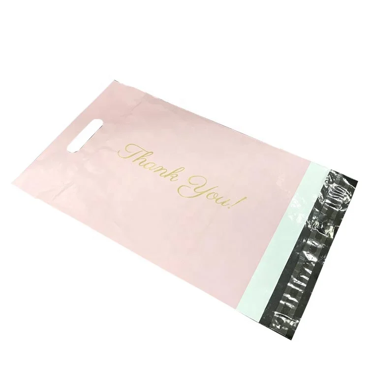 Eco friendly corn starch biodegradable compostable poly shipping packaging mailing bags with handles for clothing