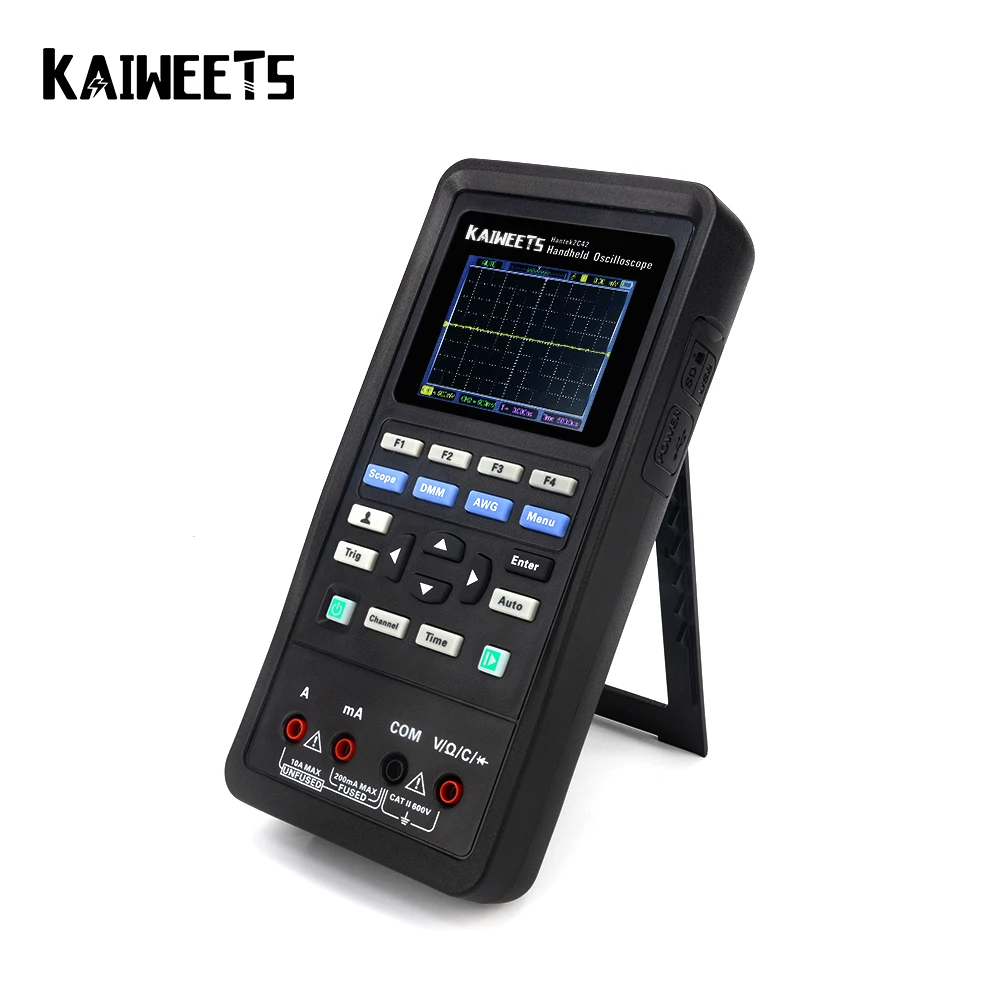 Портативный цифровой осциллограф Kaiweets 2C42 со светодиодной подсветкой высокая точность с функцией профессионального цифрового