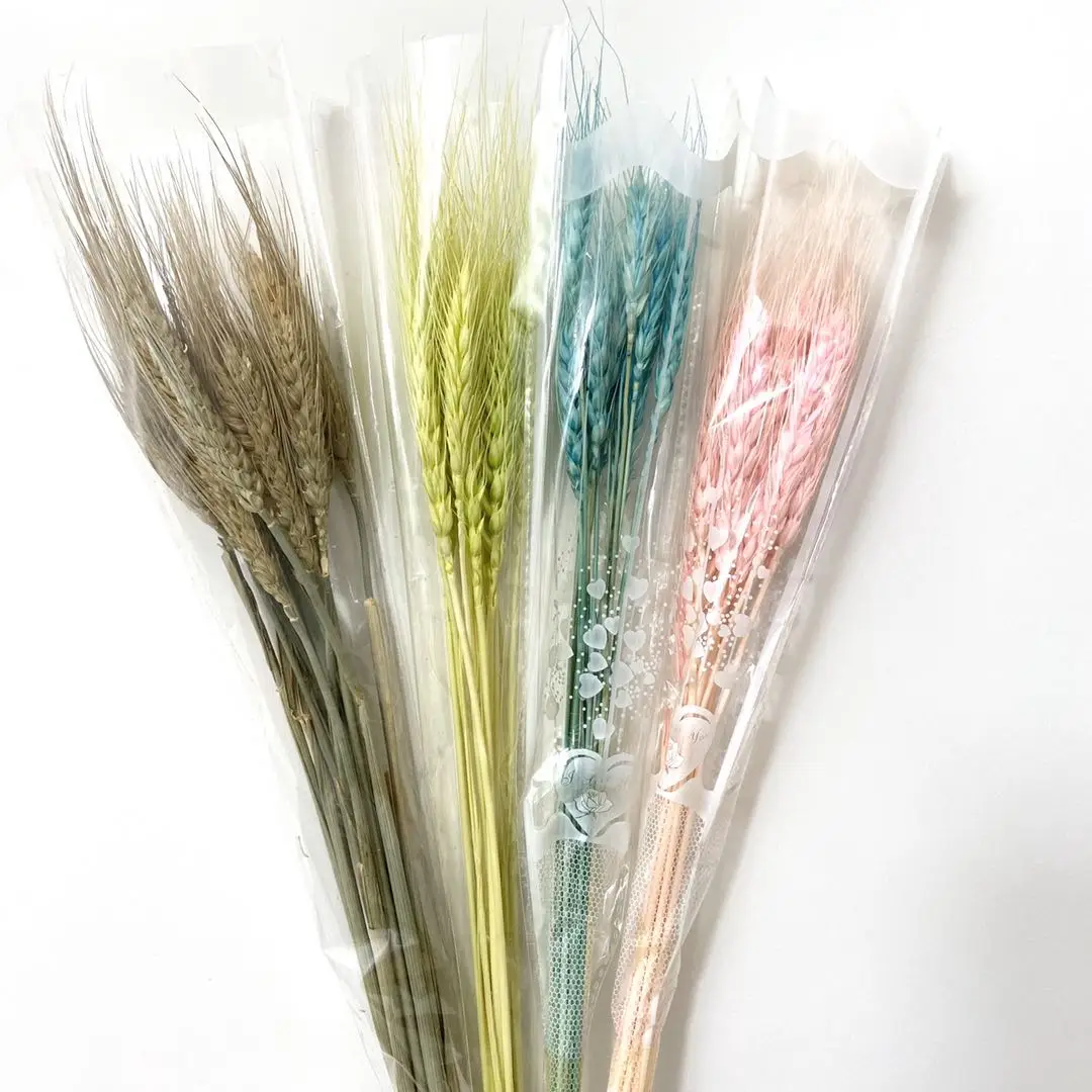 Whole Sale Fall Flower Arrangement Cheap Colorful Barley Straw Dried Wheat Flower