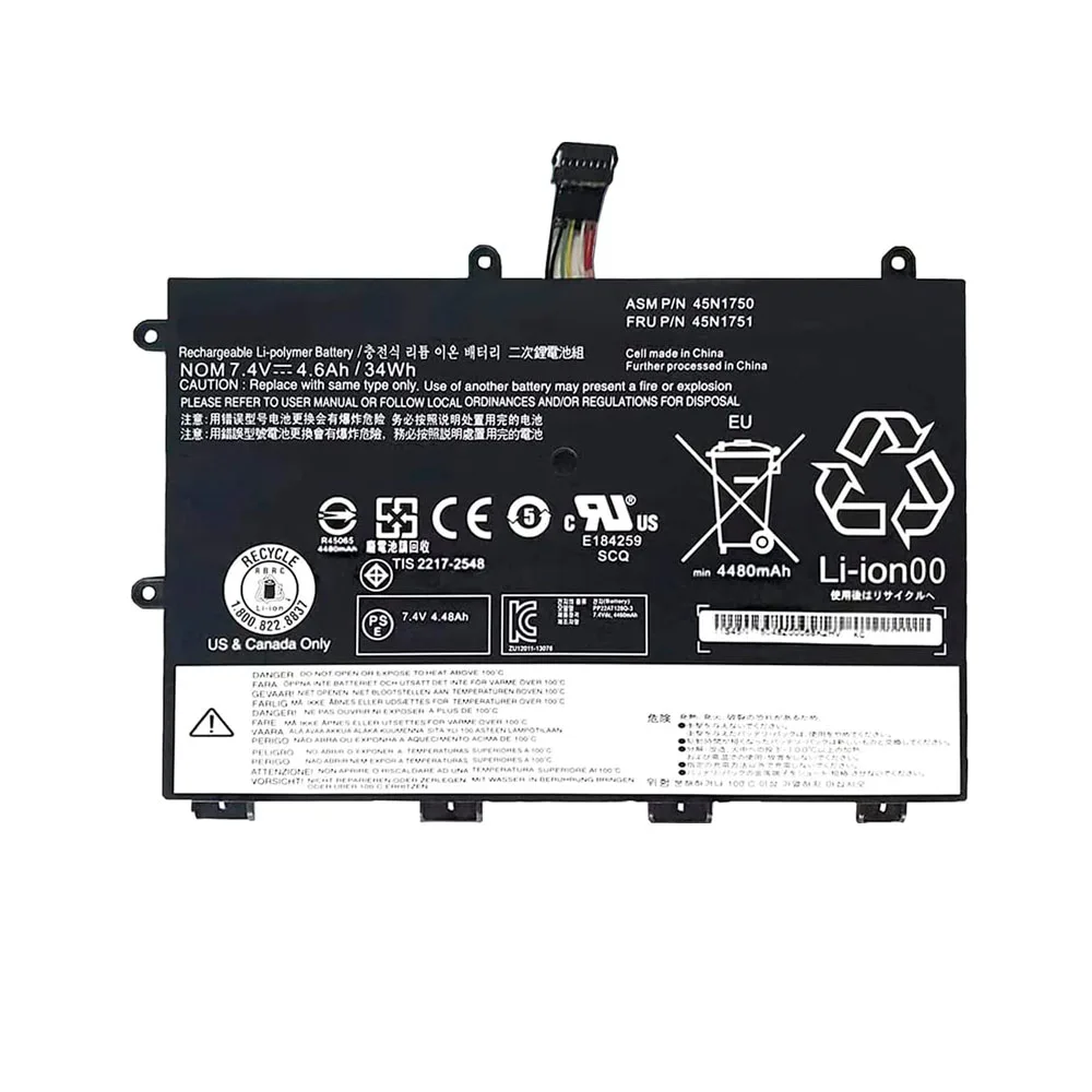 45N1750 Laptop internal batteryfor Lenovo ThinkPad Yoga 11E Yoga 11E Chromebook Series Notebook 45N1748 45N1749 45N1751 7.4V 34W