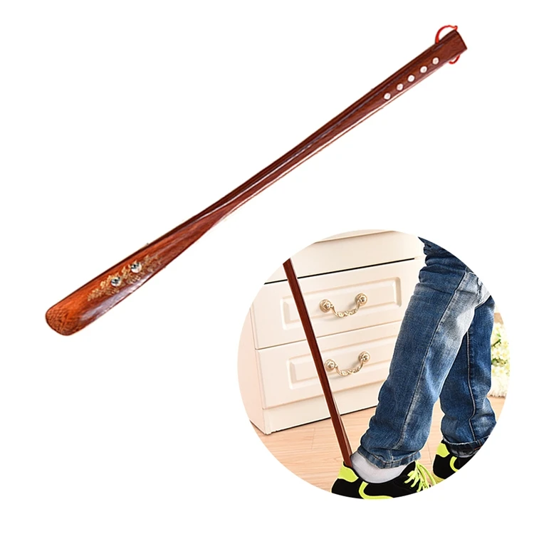 Hot-selling product wooden wear resistant durable portable 55CM flexible and convenient bamboo shoehorn