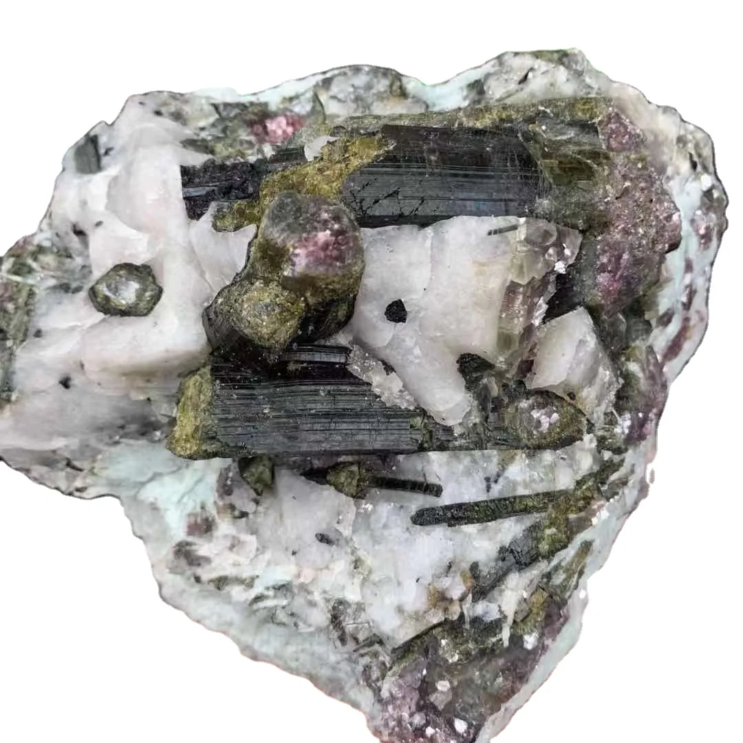 
Wholesale Hot Sale Natural Quartz Brazil Green Tourmaline Crystal Quartz Raw gems For Decoration 