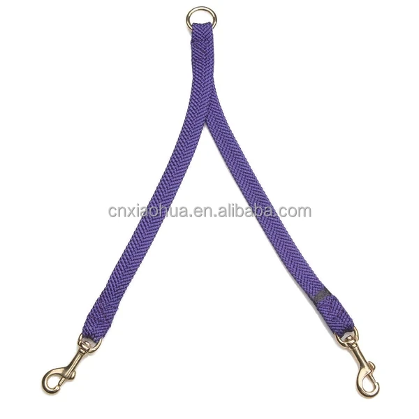 Wholesale Cotton Braided Rope Pet Double Dog Leash Coupler Swivel Copper Fitting Acoplador De Correa De Perro Dog Leash Coupler