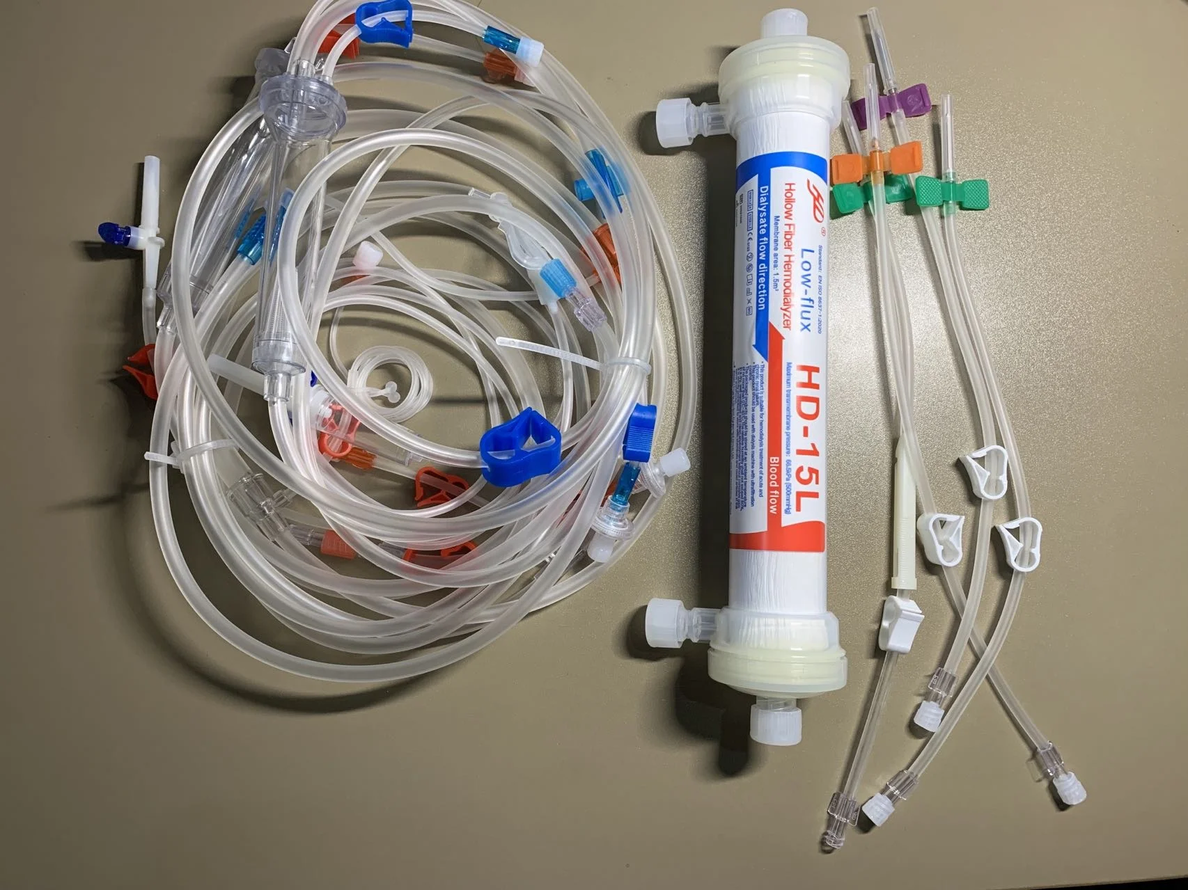 Hongda Low-flux Blood Dialyzer Hollow Fiber Hemodialyzer for Single Use Hemodialysis Products