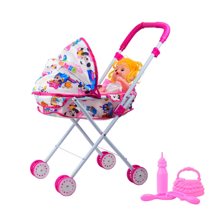 Kids Play House doll baby reborn baby doll play set toy aluminium alloy trolley toy for girls