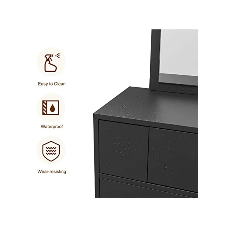 wholesale custom black rectangle wall mounted makeup salon station mirror barber shop mirror for beauty salon