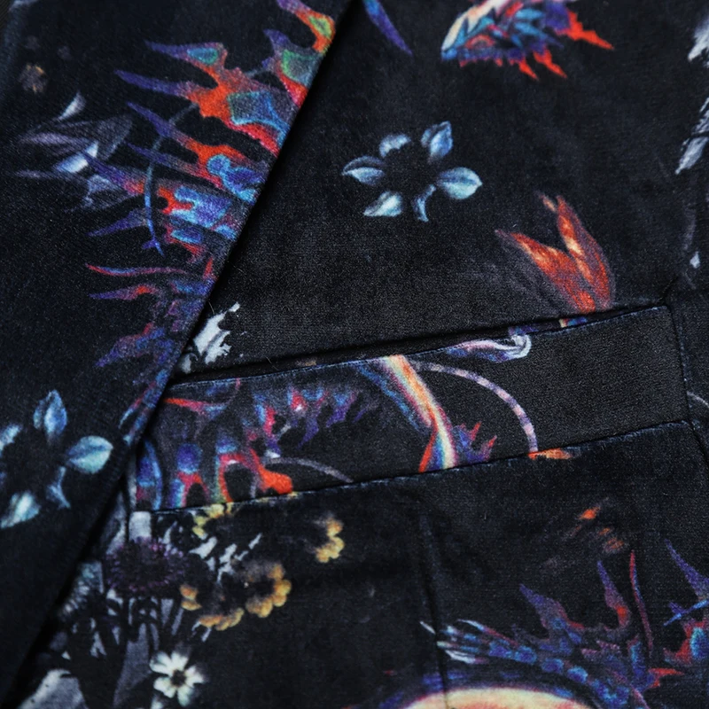 
Wholesale Custom High Quality Latest Blazer Design M-5XL Oversized Luxury Fancy Printed Best Men Floral Suits 