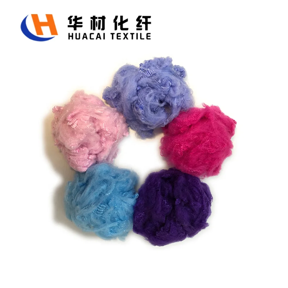 Colored Polyester Staple Fiber Fire Retardant Fiber 3D Staple Fiber