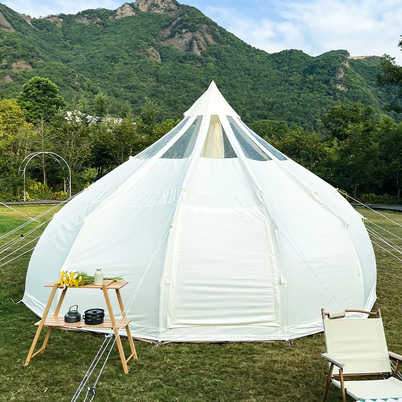 Light Luxury Glamping Mongolia Water Drop Shape Fashion Tent Outdoor Wind Resistance Hotel Yurt Bell Tent