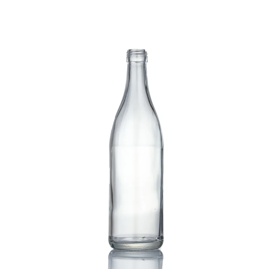 Empty 330ml 33cl 750ml 75cl silk screen printed extra flint mineral still sparkling spring water glass bottle with 28mm ropp cap