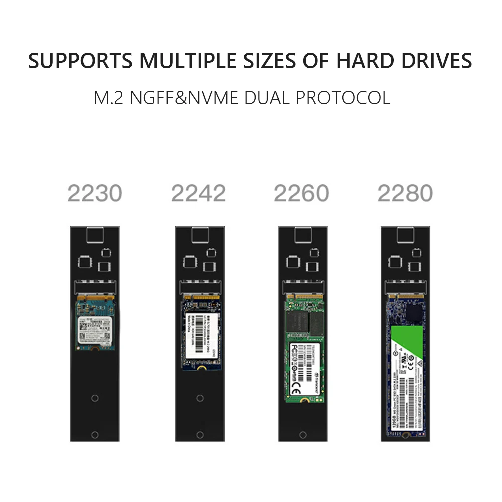 M.2 ngff nvme 2 в 1 корпус металлический b m ключ m.2 ssd на 5 sata Корпус pcie usb