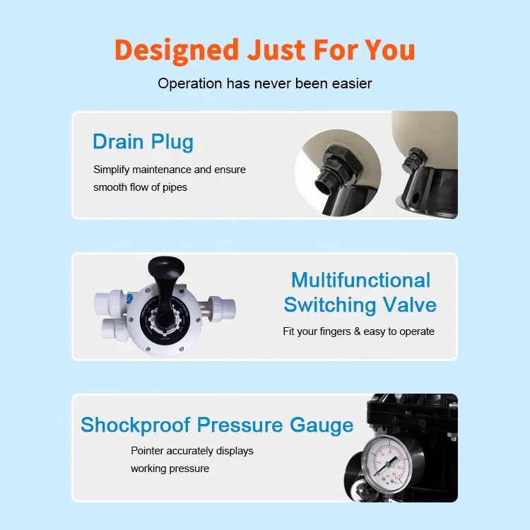 Factory Direct Filtration Swimming Pool Filter System Fiberglass Pool Filtyer Side Mount Swimming Pool Commercial Sand Filter