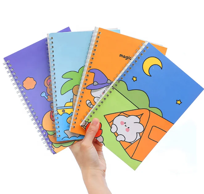 Most popular korean stationery portable cute A5 cartoon girl spiral notebook for gift