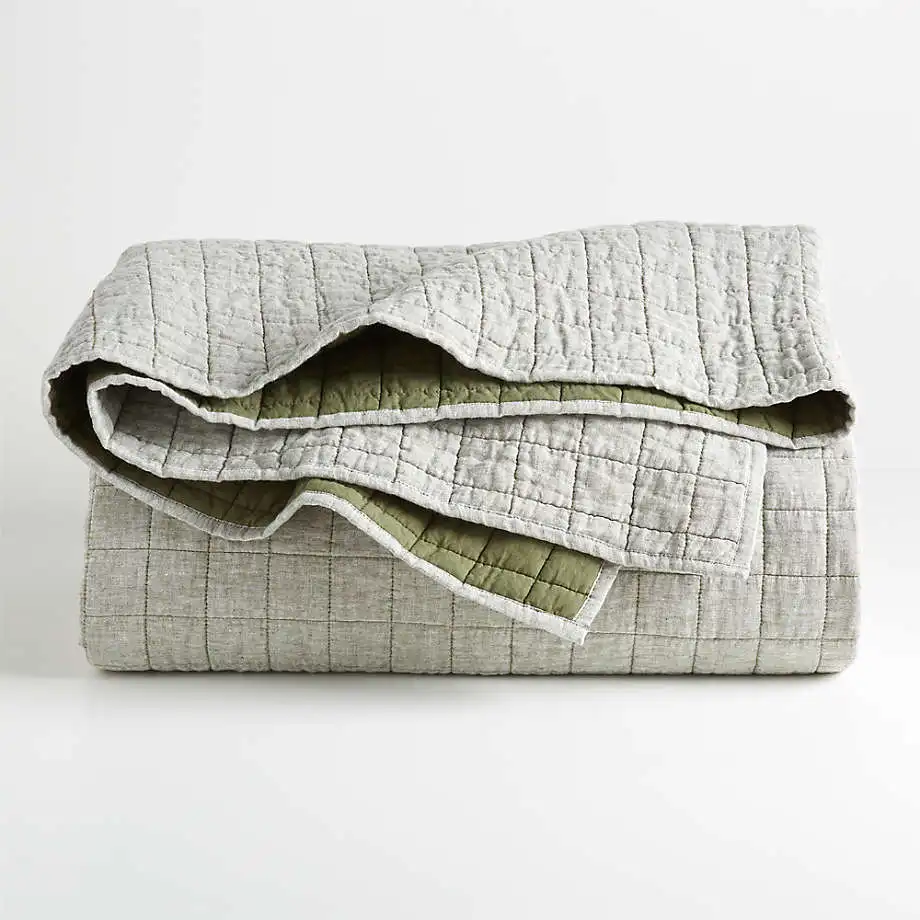 Высококачественное простое однотонное стеганое покрывало из 100% хлопка 3 шт. покрывала