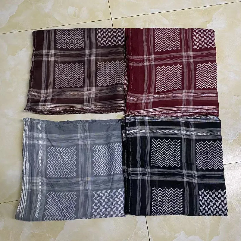 Wholesale 49 *49 Inches Yashmagh Shemagh Arab Men Arafat Head Scarf Keffiyeh Tassel Square Palestine Scarf