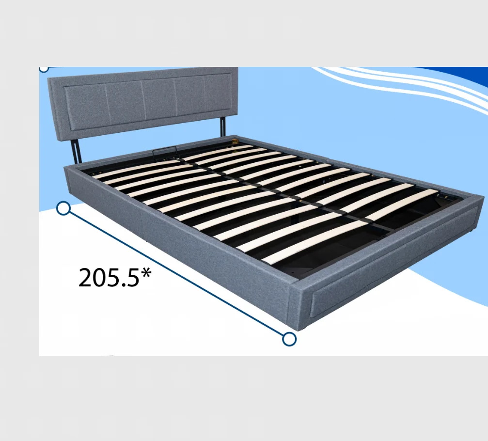 Hot selling grey bed with gas lifting  bedroom furniture