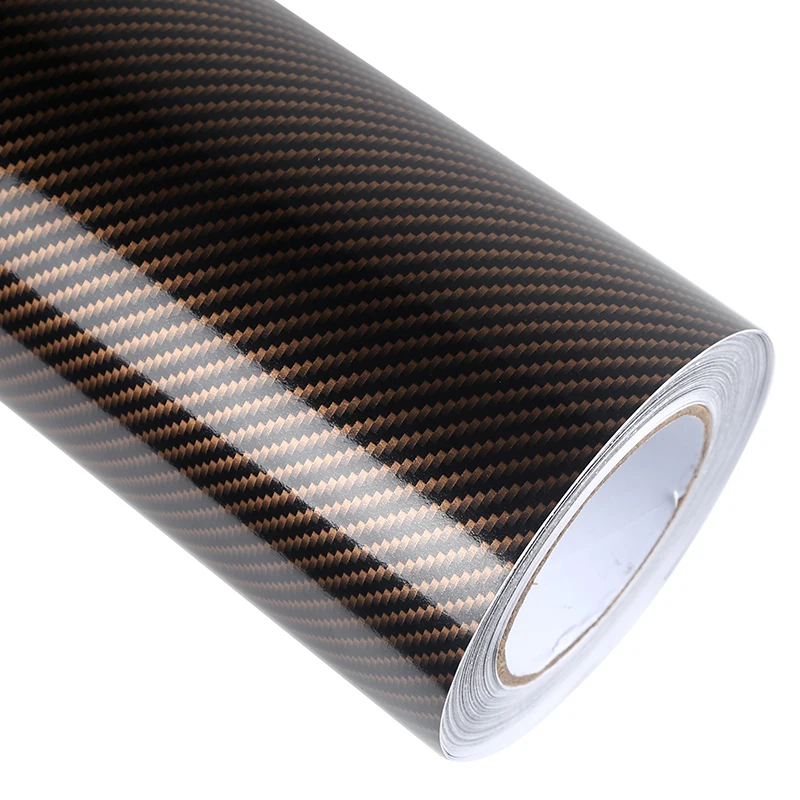1.52x30m Air channels High Glossy Black 2D Carbon Fiber Car Wraps