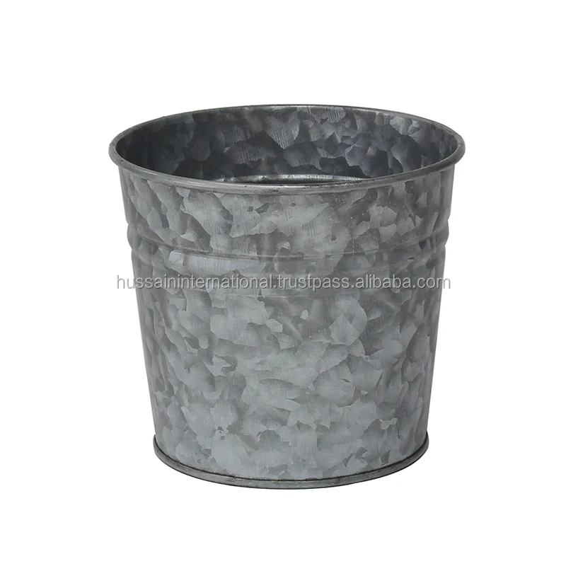 Small galvanize antique metal bucket