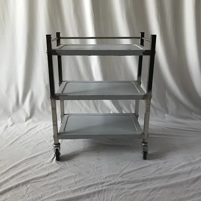
Restaurant Supplies Metal Stainless Steel Food Drink Wine Four Wheel Tea Trolley Hotel Luxury 