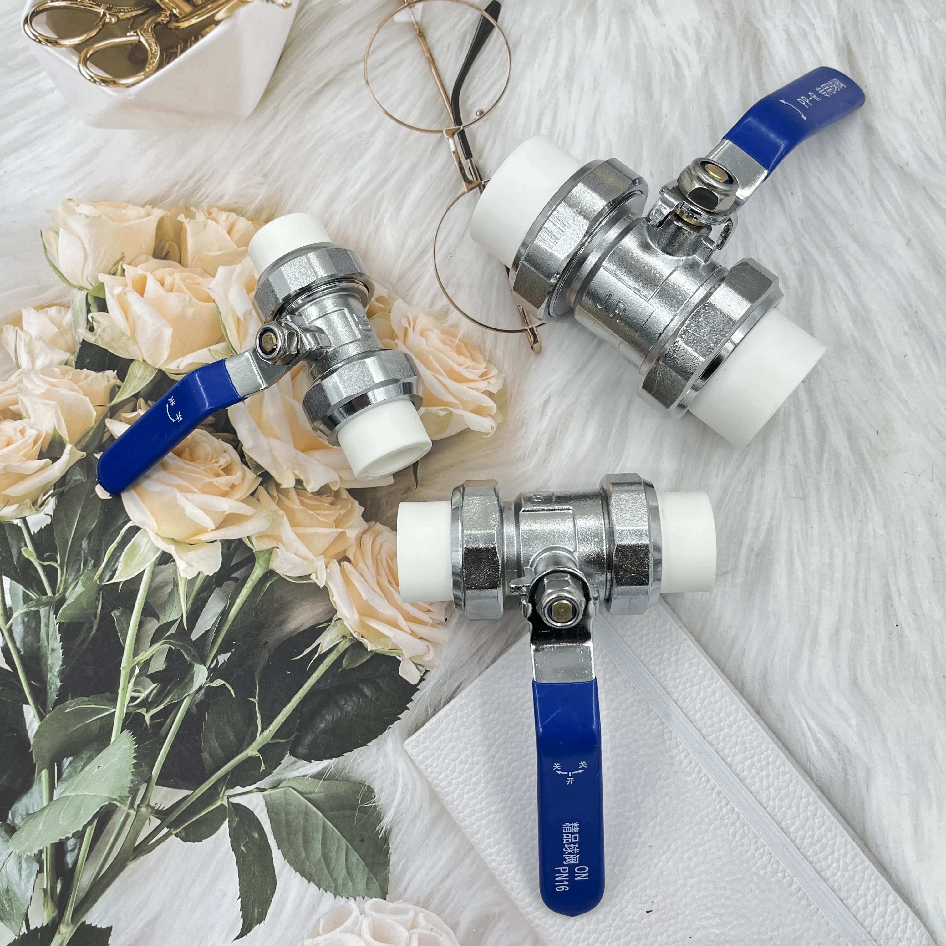 Round explosion-proof ppr stainless steel ball valve double head hot melt valve switch water pipe fittings