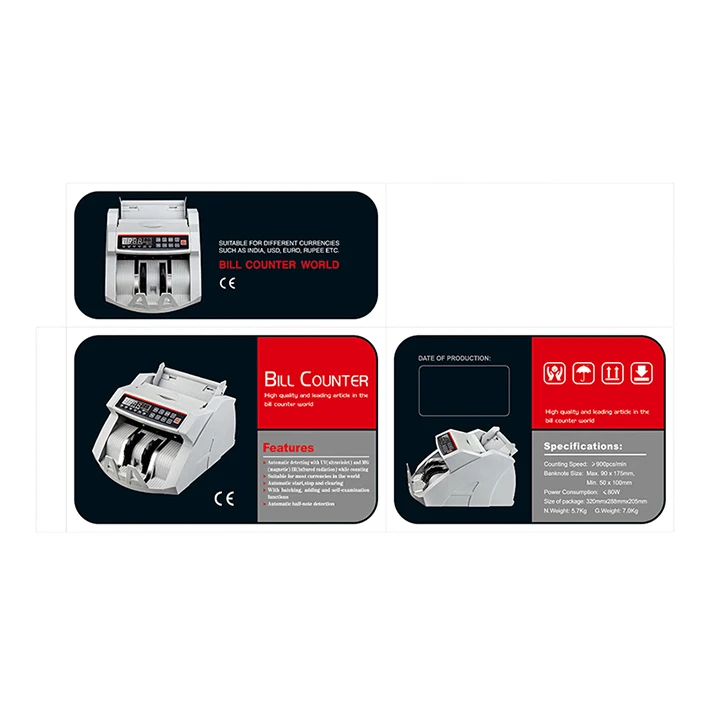 2108D bank note counter Money counter machine polymer notes banknote cash counting machine UV MG money detector
