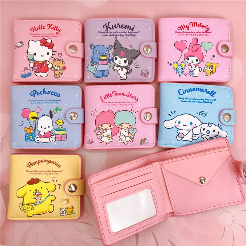 Kawaii аниме картон Senrio Melodi Kulomi искусственная кожа водонепроницаемый Женский кошелек Роскошный для монет милый детский держатель карт