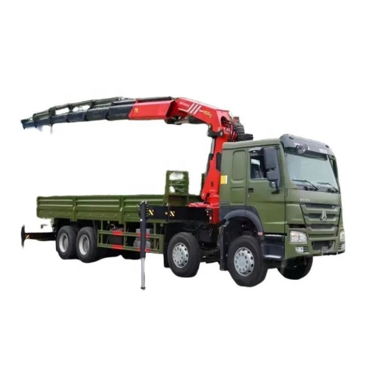 SINOTRUK HOWO 20T Truck Mounted Crane 8X4 Articulated Hydraulic Crane Knuckle  Boom  Crane