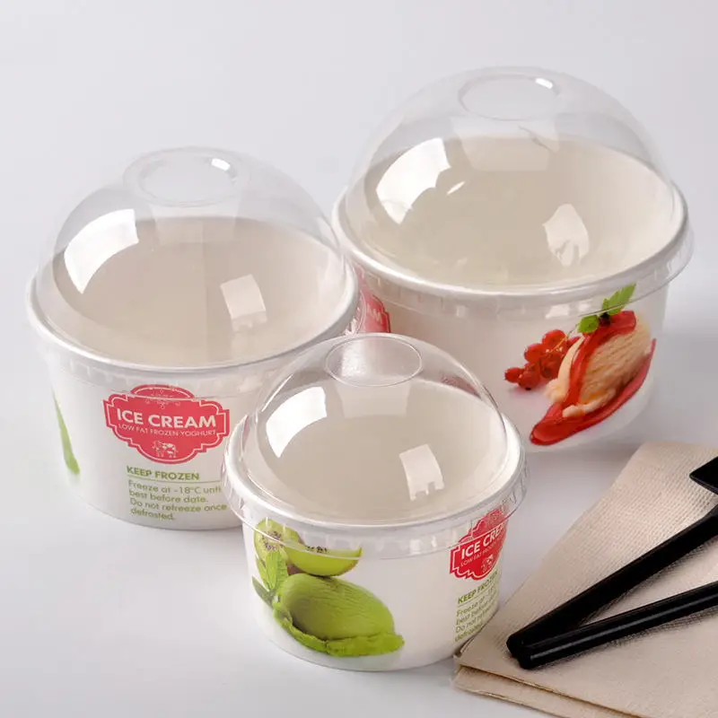 Disposable Packaging Dessert Yogurt Ice Cream Container Tubs Paper Ice Cream Cup
