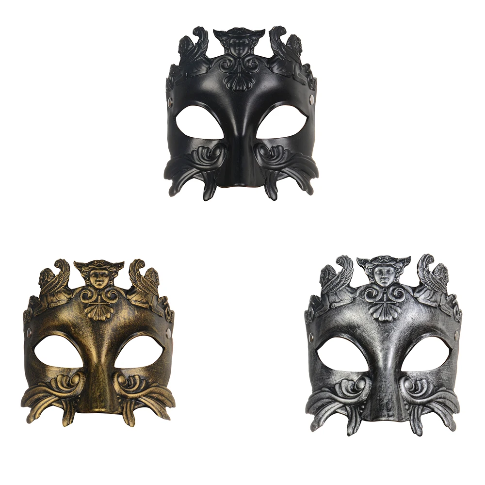 Halloween Masquerade Mask for Men Roman Party Costume Mask for Renaissance Cosplay and Fancy Dress Party