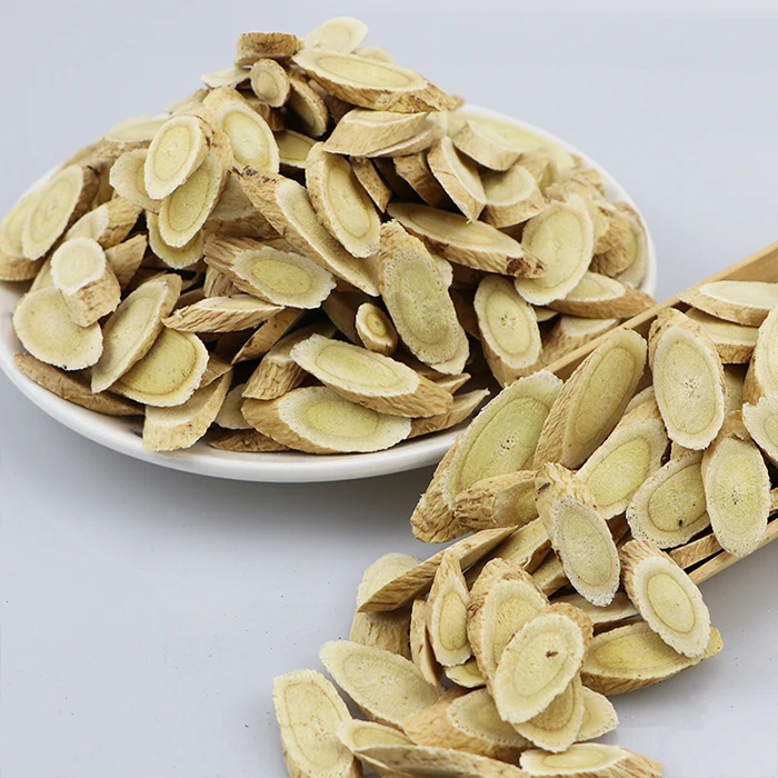 
China Huang Qi Astragalus root slices for herbal medicine 