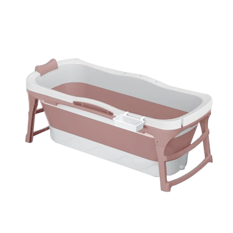 Customized color safe and firm 118CM household winter bath to keep warm plastic foldable bath tub for adults portable