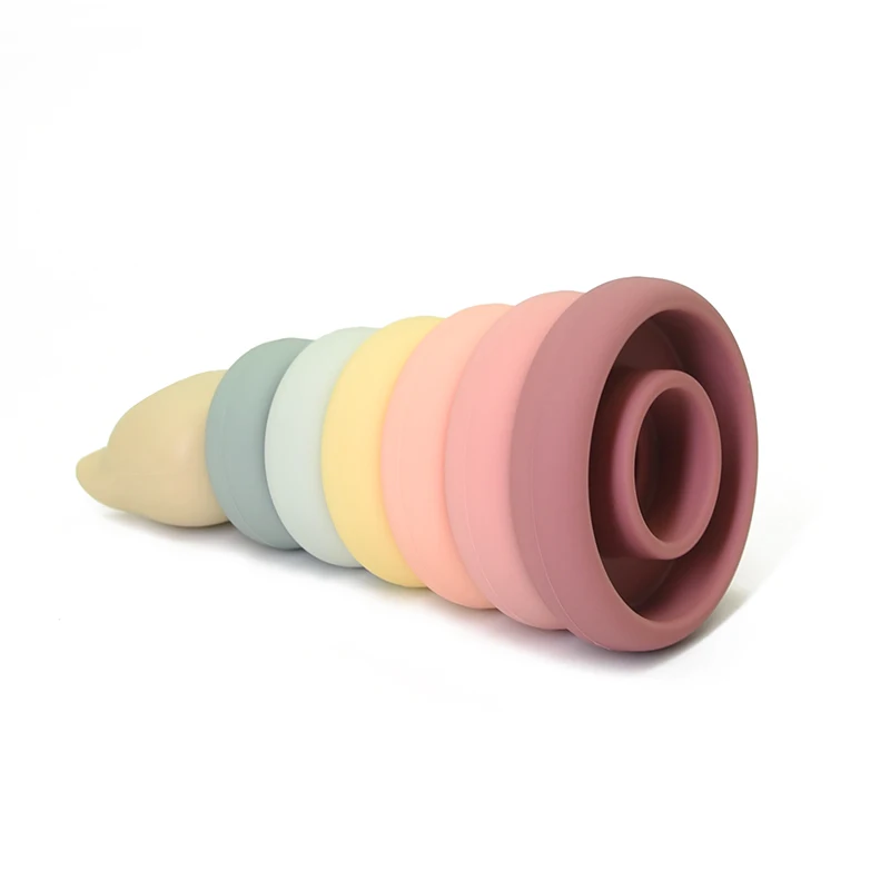 Unique Design Montessori Toy Stacking Ring Soft Silicone Stacking Toy