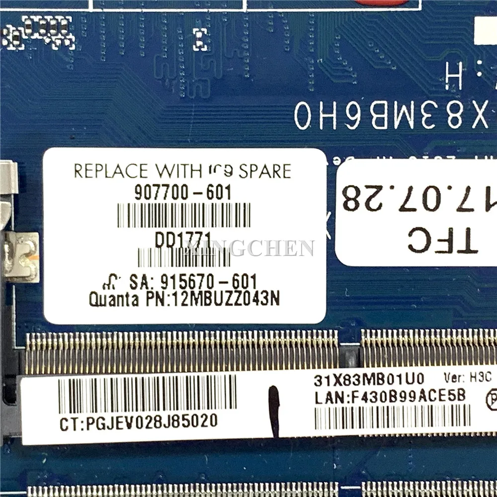 For HP ProBook 450 G4 Laptop Motherboard 4415U CPU DDR3L 907700-001 907700-601 DA0X83MB6H0 MAIN BOARD