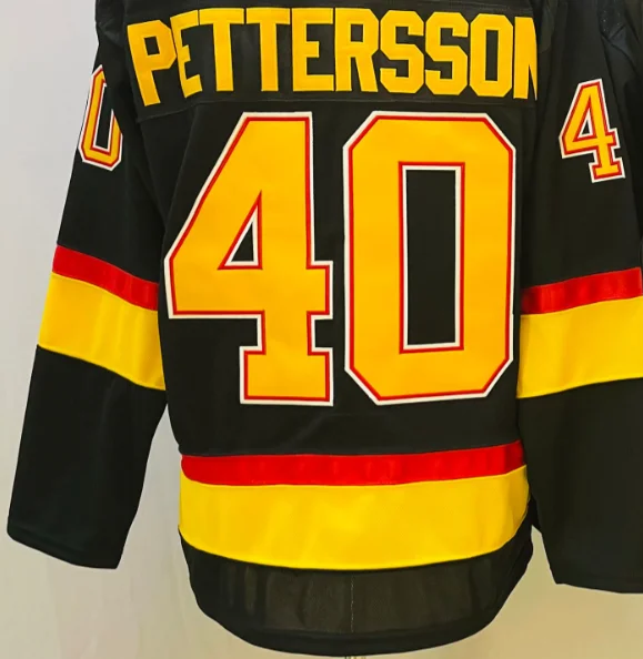 2025 New Retro Black Stitched Hockey Jersey Vancouver 40Pettersson 43Hughes 53 Horvat 10 Bure 16 Linden 50th Style Accept Custom