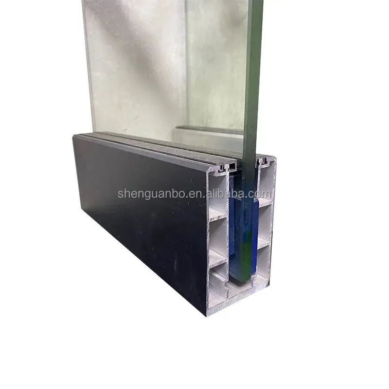 Hot sales balcony baluster frameless profile glass railing u aluminum base railing system pool fence